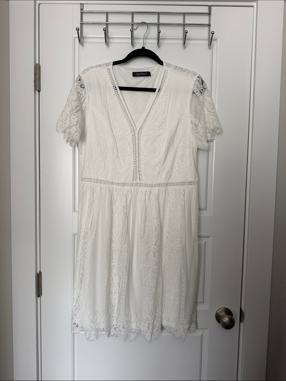 Lace V-Neck Midi Dress